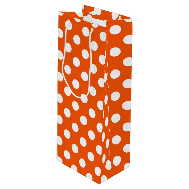 White polka dots på orange (Framsidan Vinklad)