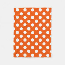 White polka dots på orange fleecefilt