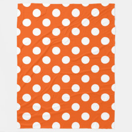 White polka dots på orange fleecefilt