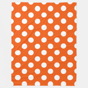 White polka dots på orange fleecefilt