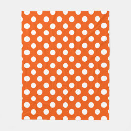 White polka dots på orange fleecefilt