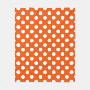 White polka dots på orange fleecefilt