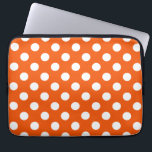 White polka dots på orange laptop fodral<br><div class="desc">White polka dots på orange</div>