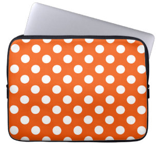 White polka dots på orange laptop fodral