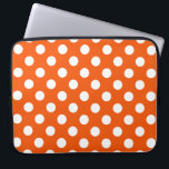 White polka dots på orange laptop fodral<br><div class="desc">White polka dots på orange</div>