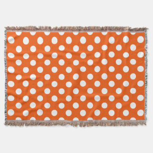 White polka dots på orange mysfilt