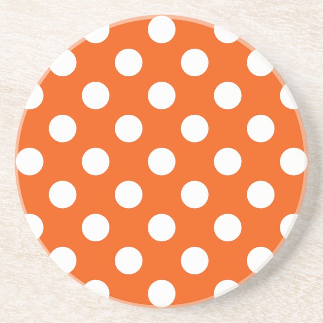 White polka dots på orange underlägg (Framsidan)