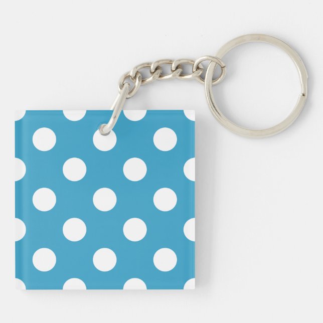 White Polka dots på Peacock Blue Background (Baksidan)