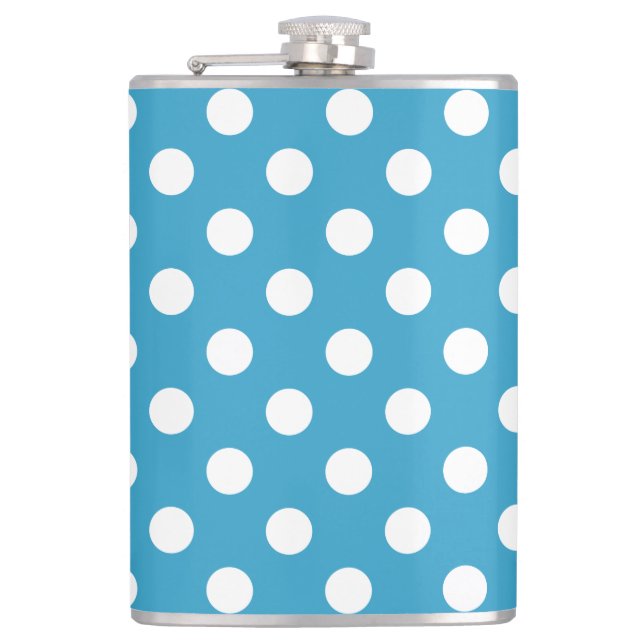 White Polka dots på Peacock Blue Background Fickplunta (Framsidan)