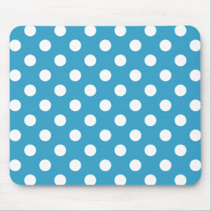 White Polka dots på Peacock Blue Background Musmatta