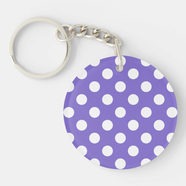 White polka dots på periwinkle (Framsidan)
