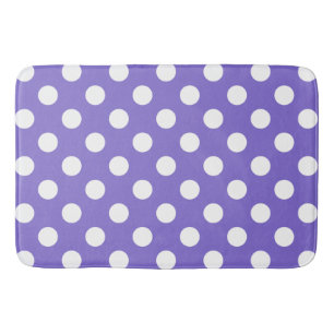 White polka dots på periwinkle badrumsmatta