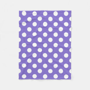 White polka dots på periwinkle fleecefilt