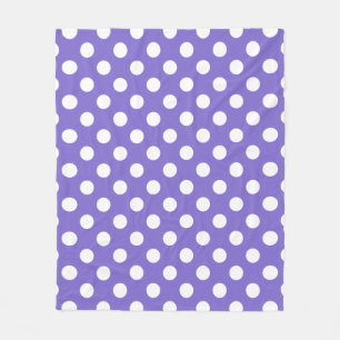 White polka dots på periwinkle fleecefilt