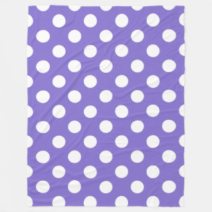 White polka dots på periwinkle fleecefilt