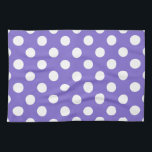 White polka dots på periwinkle kökshandduk<br><div class="desc">White polka dots på periwinkle</div>