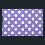 White polka dots på periwinkle kökshandduk<br><div class="desc">White polka dots på periwinkle</div>
