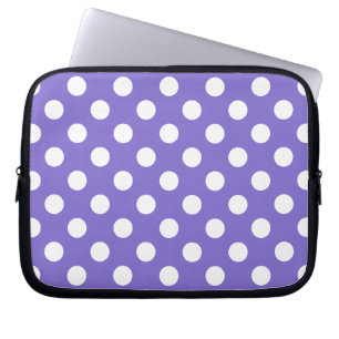 White polka dots på periwinkle laptop fodral