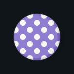 White polka dots på periwinkle magnet<br><div class="desc">White polka dots på periwinkle</div>