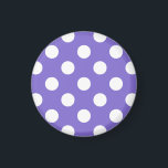 White polka dots på periwinkle magnet<br><div class="desc">White polka dots på periwinkle</div>