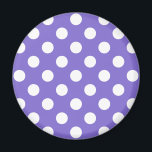 White polka dots på periwinkle magnet<br><div class="desc">White polka dots på periwinkle</div>