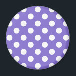 White polka dots på periwinkle magnet<br><div class="desc">White polka dots på periwinkle</div>