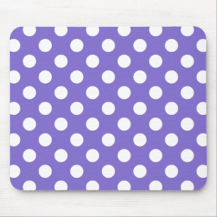 White polka dots på periwinkle musmatta
