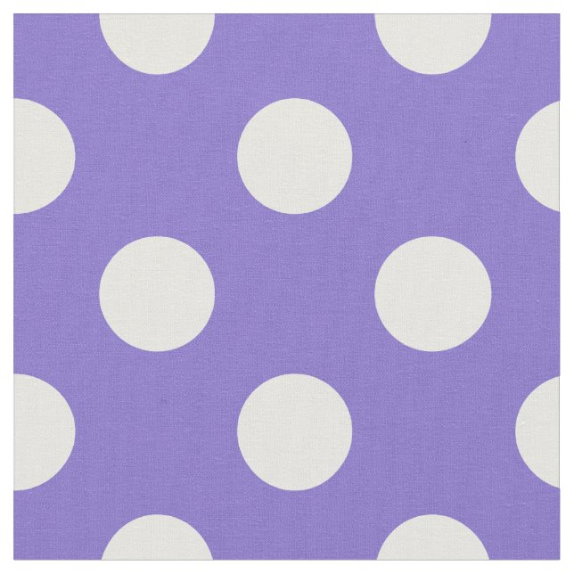 White polka dots på periwinkle tyg (Närbild)