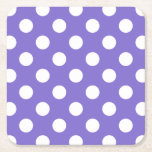 White polka dots på periwinkle underlägg papper kvadrat<br><div class="desc">White polka dots på periwinkle</div>