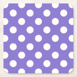 White polka dots på periwinkle underlägg papper kvadrat