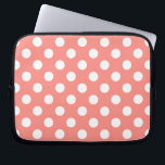 White polka dots på persikor laptop sleeve<br><div class="desc">White polka dots på persikor</div>