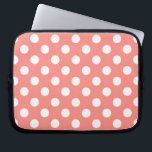 White polka dots på persikor laptop sleeve<br><div class="desc">White polka dots på persikor</div>