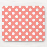 White polka dots på persikor musmatta<br><div class="desc">White polka dots på persikor</div>