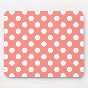 White polka dots på persikor musmatta