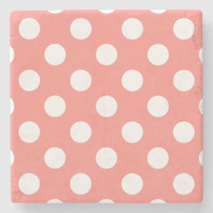 White polka dots på persikor stenunderlägg