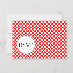 White Polka dots på Red Editable OSA kort