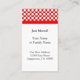 White Polka dots på Red Just Flyttat Anpassningsba Visitkort