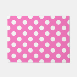 White polka dots på rosa