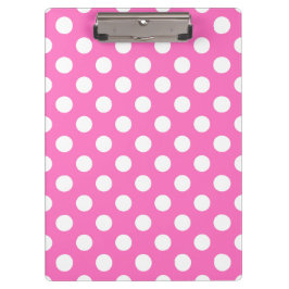 White polka dots på rosa