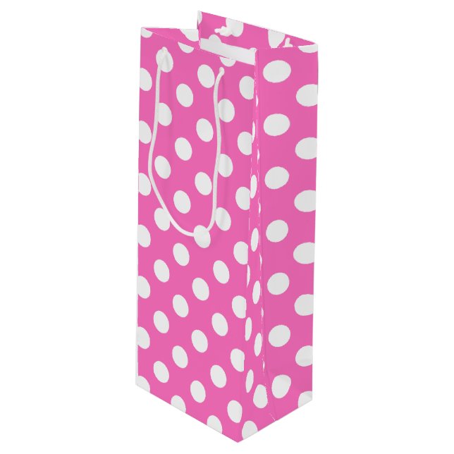 White polka dots på rosa (Framsidan Vinklad)