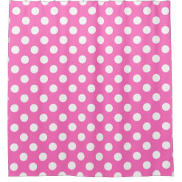 White polka dots på rosa