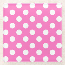 White polka dots på rosa