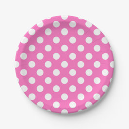 White polka dots på rosa
