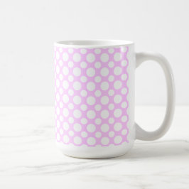 White Polka dots på Rosa Coffee Mugg