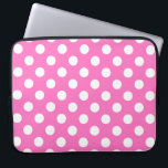 White polka dots på rosa laptop sleeve<br><div class="desc">White polka dots på rosa</div>