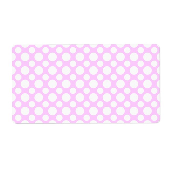 White Polka dots på Rosa Shipping Label Fraktsedel (Framsidan)