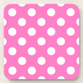 White polka dots på rosa underlägg