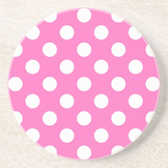 White polka dots på rosa underlägg sandsten (Framsidan)