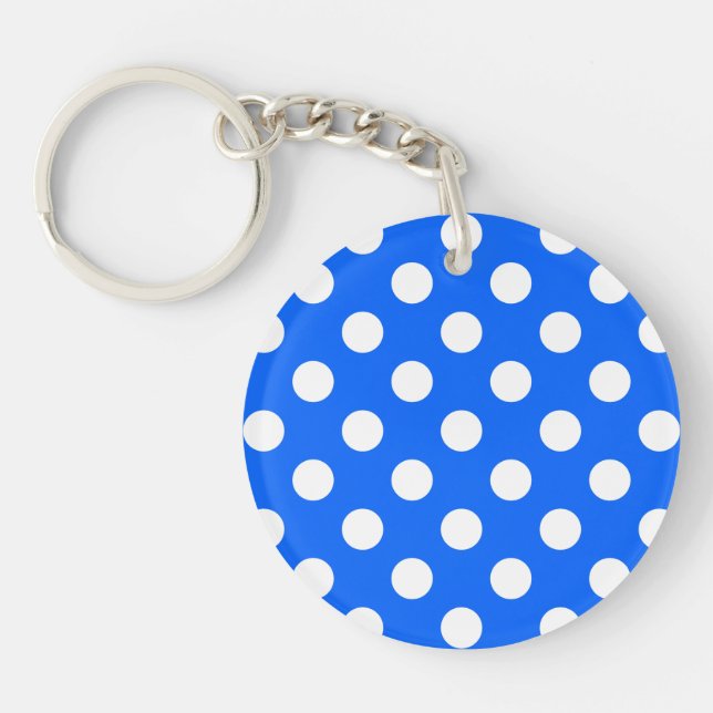 White polka dots på royal blue (Framsidan)