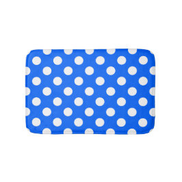 White polka dots på royal blue badrumsmatta